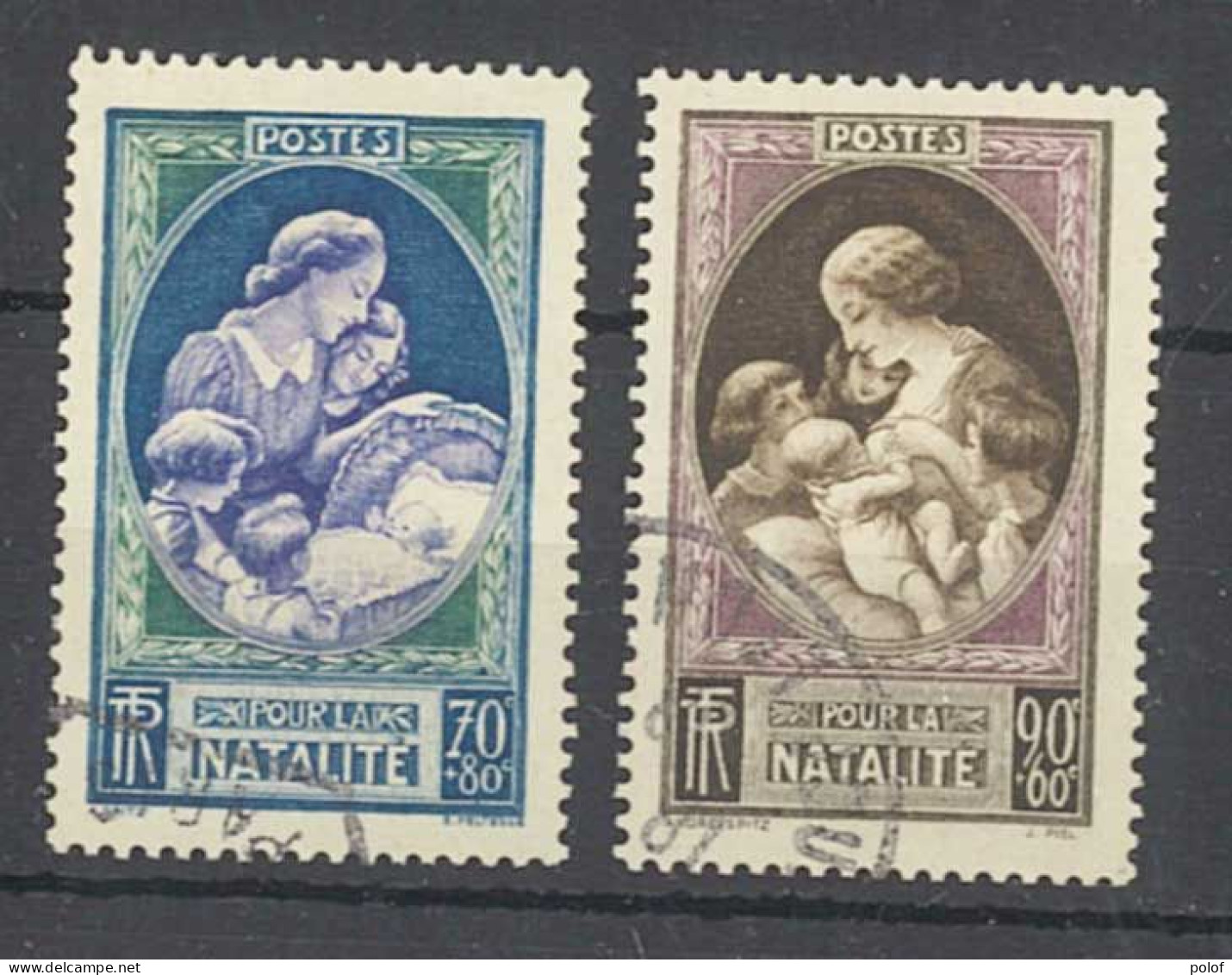 Yvert 440-441 - Pour La Natalité - 2 Timbres Obltérés - Other & Unclassified