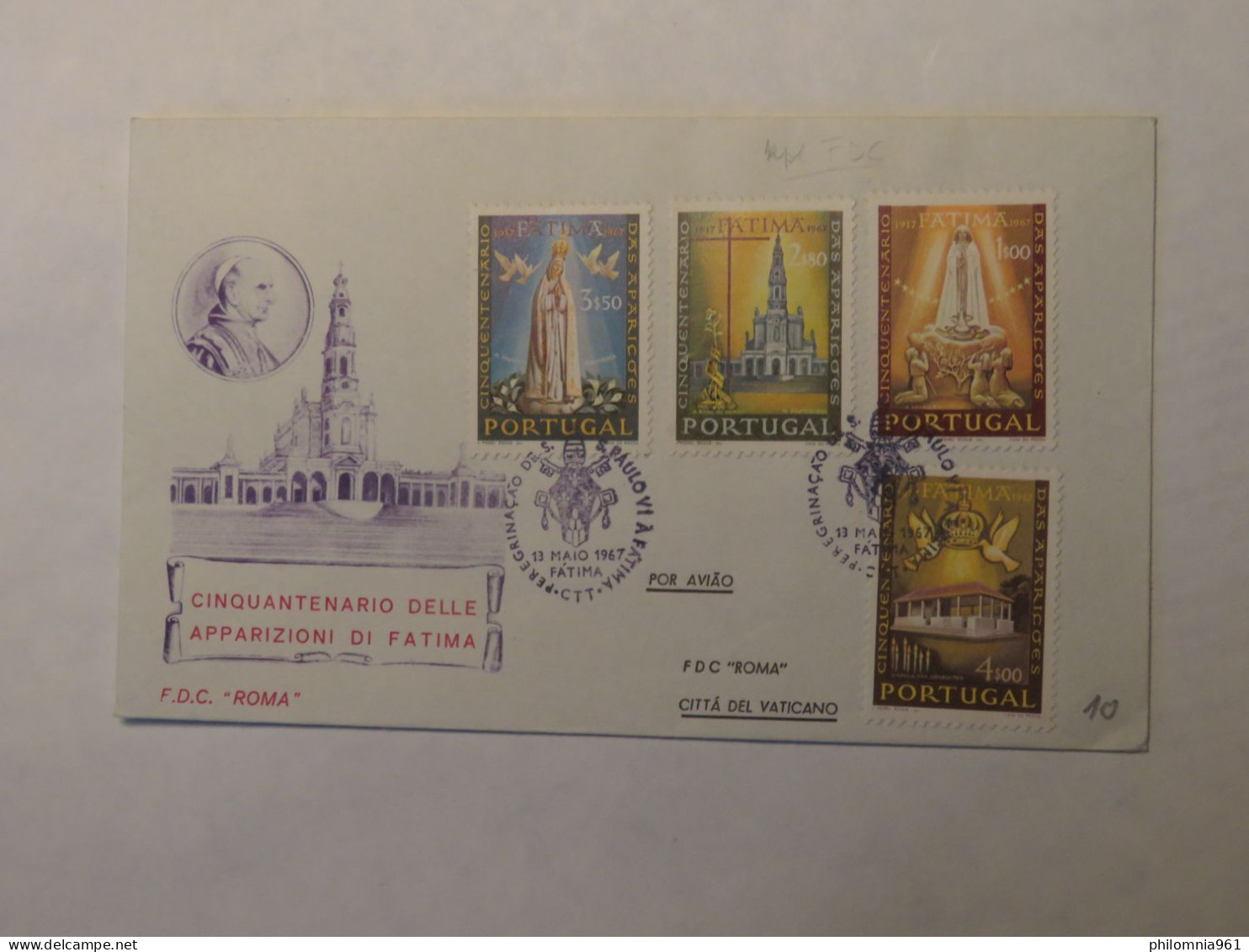 PORTUGAL FDC COVER TO VATICAN 1967 - Sonstige & Ohne Zuordnung