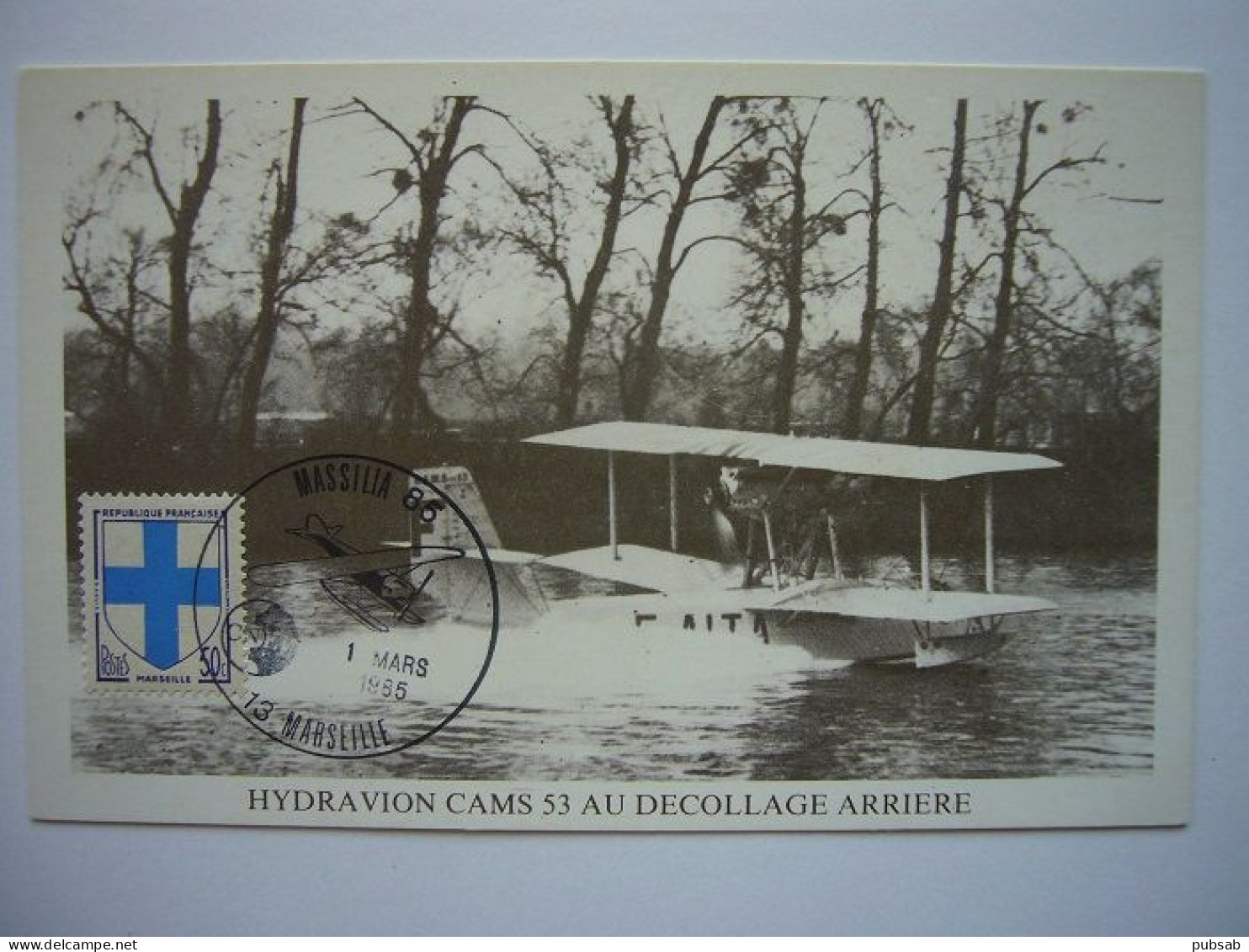 Avion / Airplane / AIR FRANCE / C.A.M.S. 53 / Ligne France - Algérie / Carte Maximum - 1919-1938: Interbellum