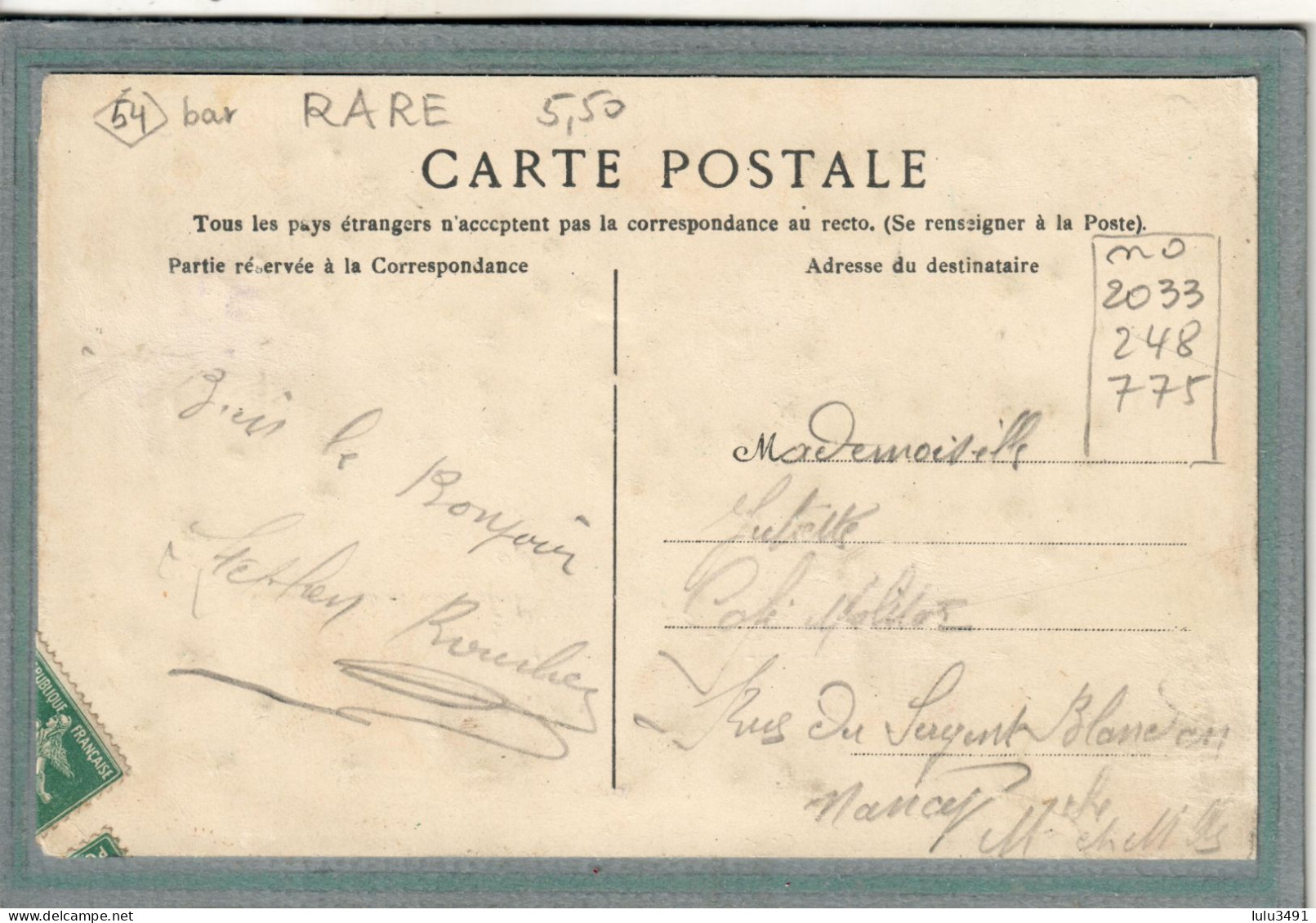 CPA (54) CONFLANS-JARNY - Carte Souvenir : Un Bonjour De ...  Avec Brillants En Paillettes - 1909 - Jarny