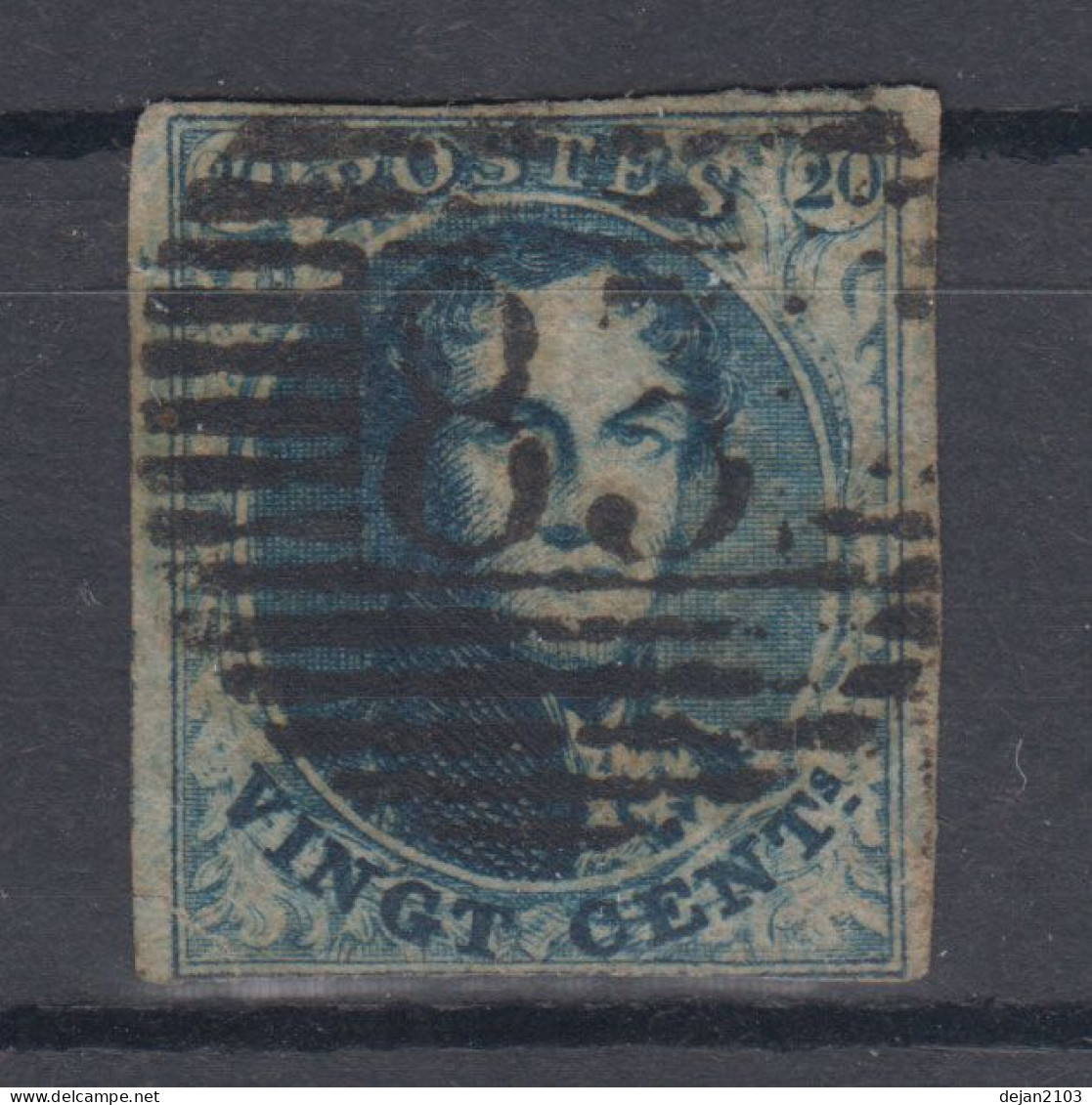 Belgium King Lepold I 20 C Mi#8II 1858 USED - Usados