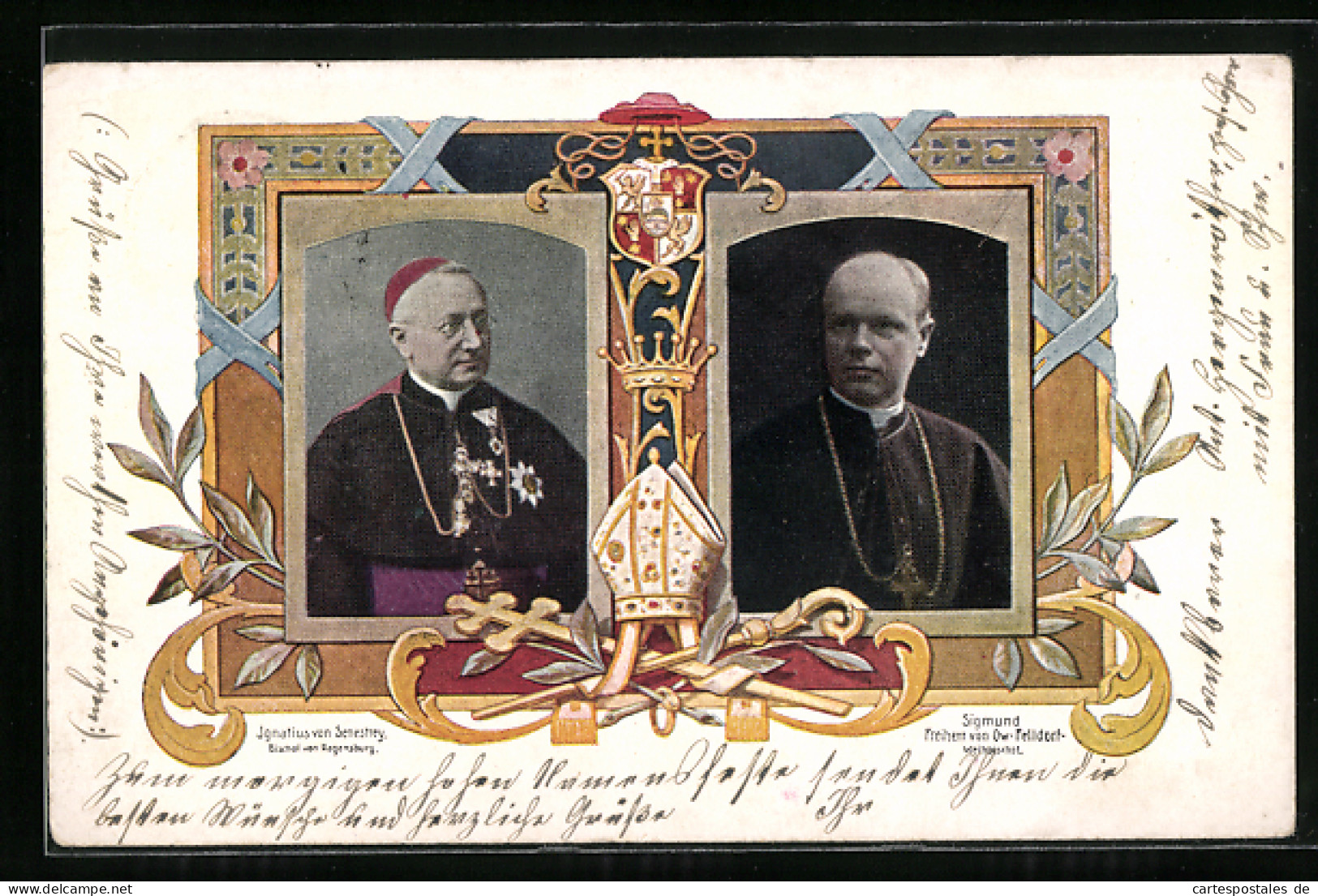 AK Regensburg, Bischof Ignatius Von Senestrey Und Weihbischof Sigmund Von Ow.-Felldorf In Portraits  - Sonstige & Ohne Zuordnung