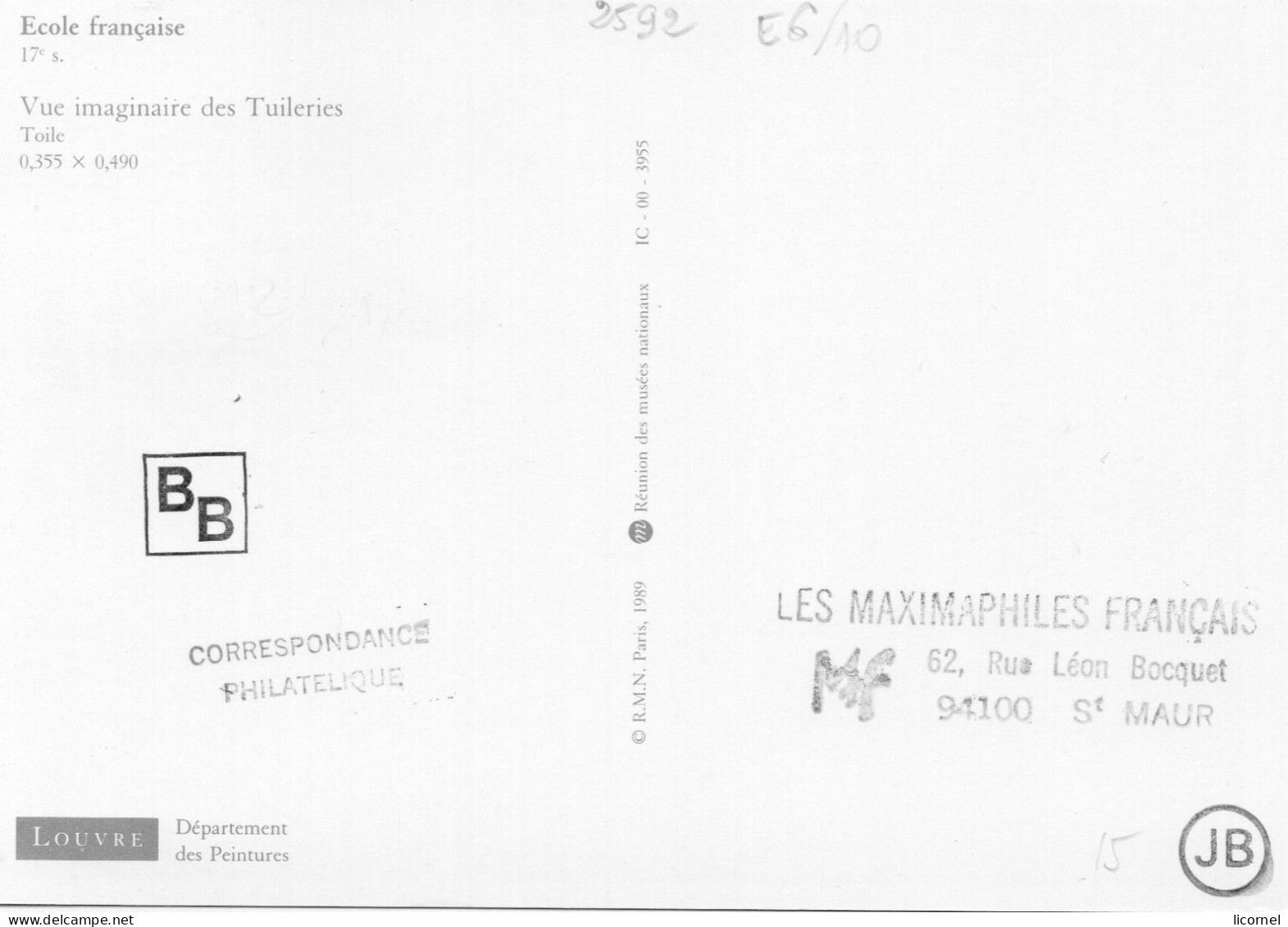 Carte  Maxi  1989 /PALAIS DES TUILERIES - 1980-1989