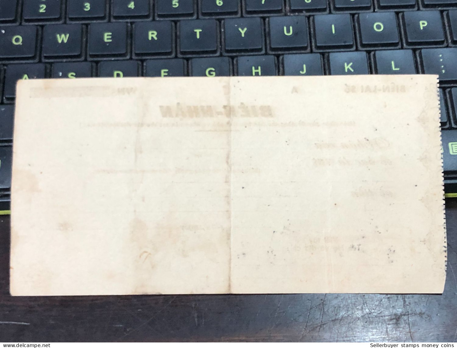 Viet Nam Suoth Old Bank Receipt(have Wedge 2 $ Year 1961) PAPER QUALITY:GOOD 1-PCS - Collections