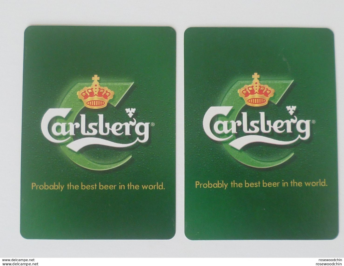 Set Of  2 Pcs. Carlsberg Beer Gold Crown Playing Card Joker On Ice Skating  (#60) - Kartenspiele (traditionell)