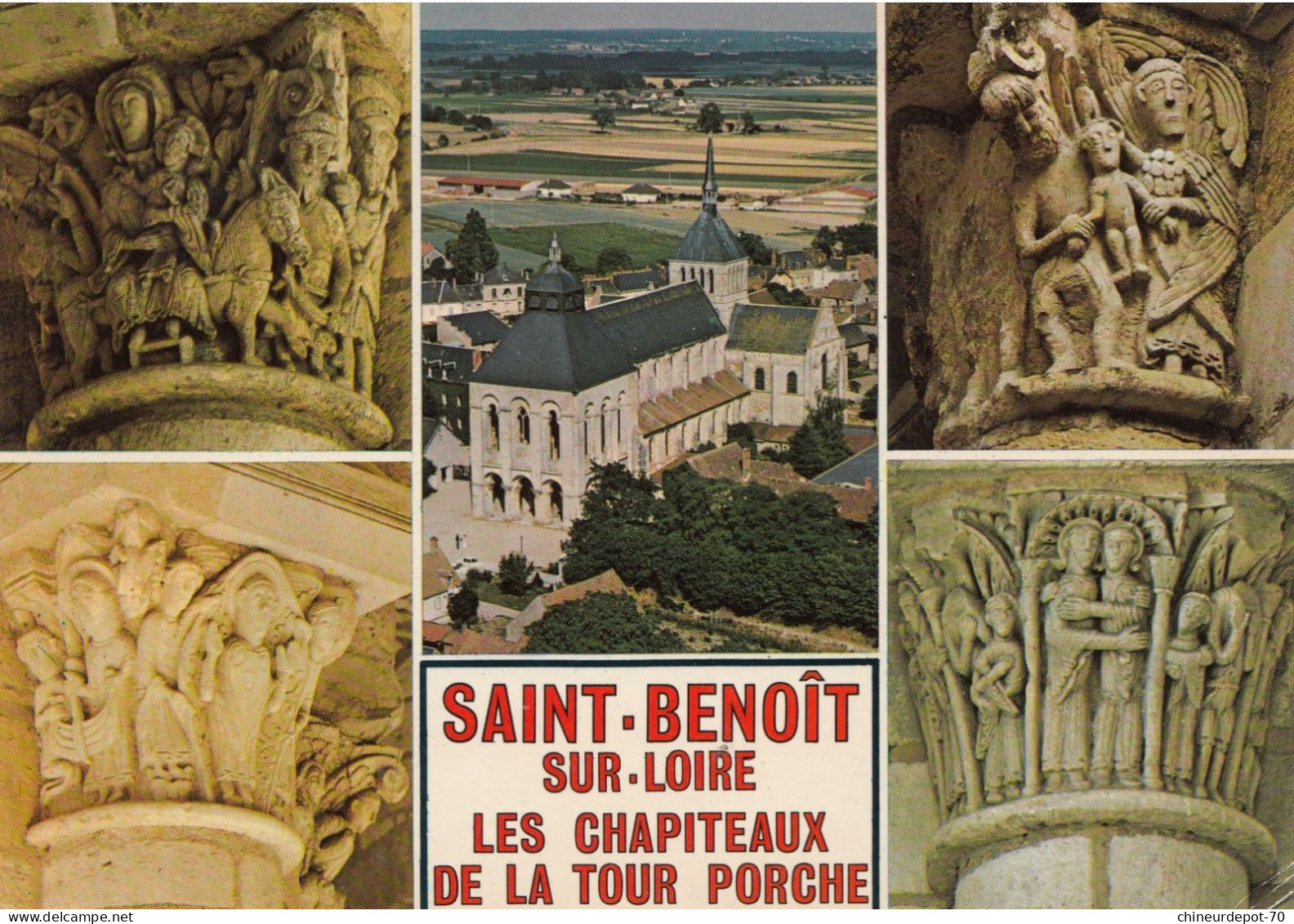 Saint Benoit Sur Loire Les Chapiteaux De La Tour Porche Vue Aérienne - Sonstige & Ohne Zuordnung