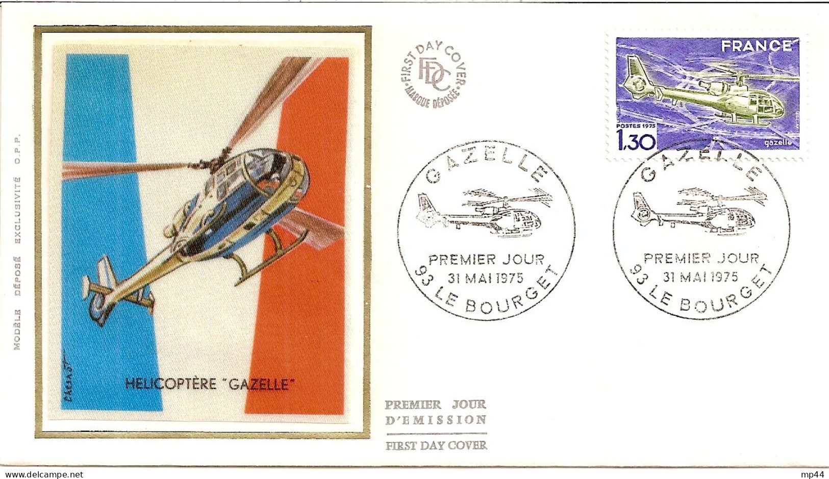 261 --- 93 LE BOURGET 1er Jour FDC Hélicoptère "Gazelle" - Cachets Commémoratifs
