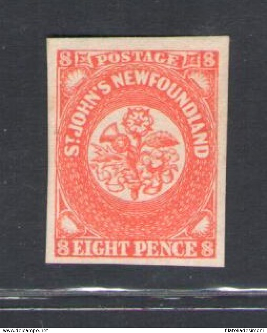 1857-64 Newfoundland - Stanley Gibbons N. 8 - 8d. Scarlet-vermilion - MH* - Other & Unclassified