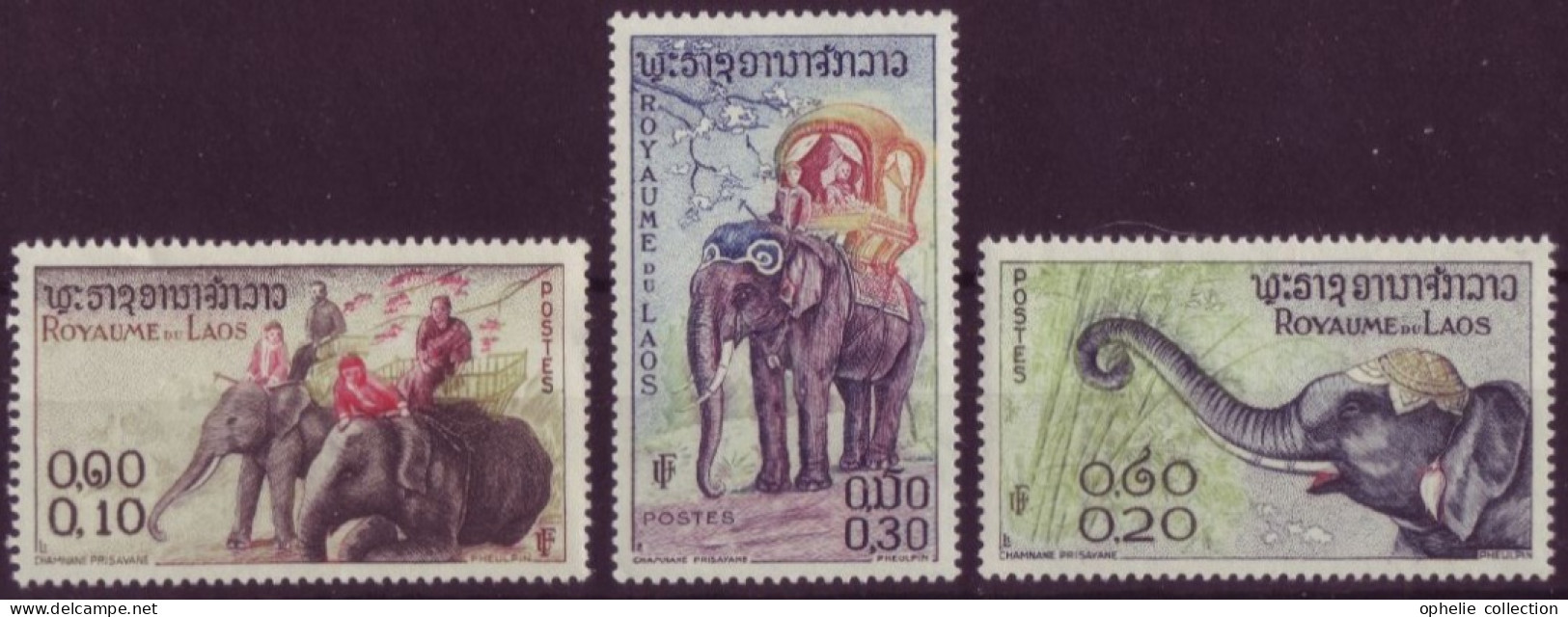 Asie - Laos - Eléphant - 3 Timbres Différents - 7395 - Laos