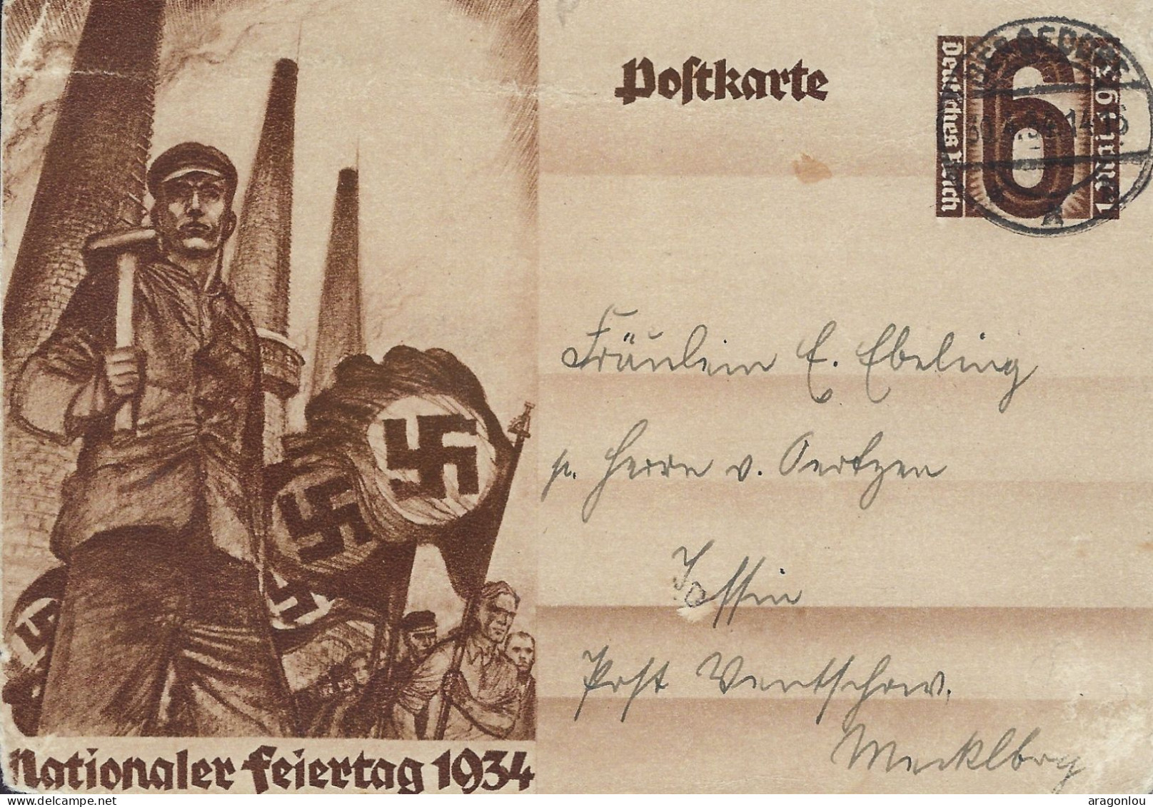 Europa - Deutschland-Drittes Reich - POSTKARTE  1934 - Guerra 1939-45