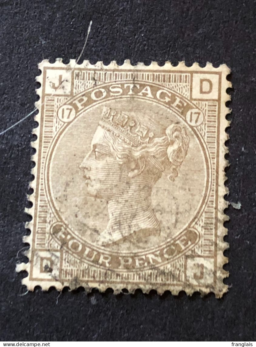 GREAT BRITAIN  SG 160  4d Grey Brown, Plate 17   CV £80 - Oblitérés