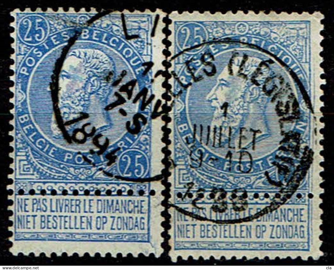 60  Obl  2 Nuances  LCV 6  Dédoublement Cadre Droit - 1893-1900 Barbas Cortas