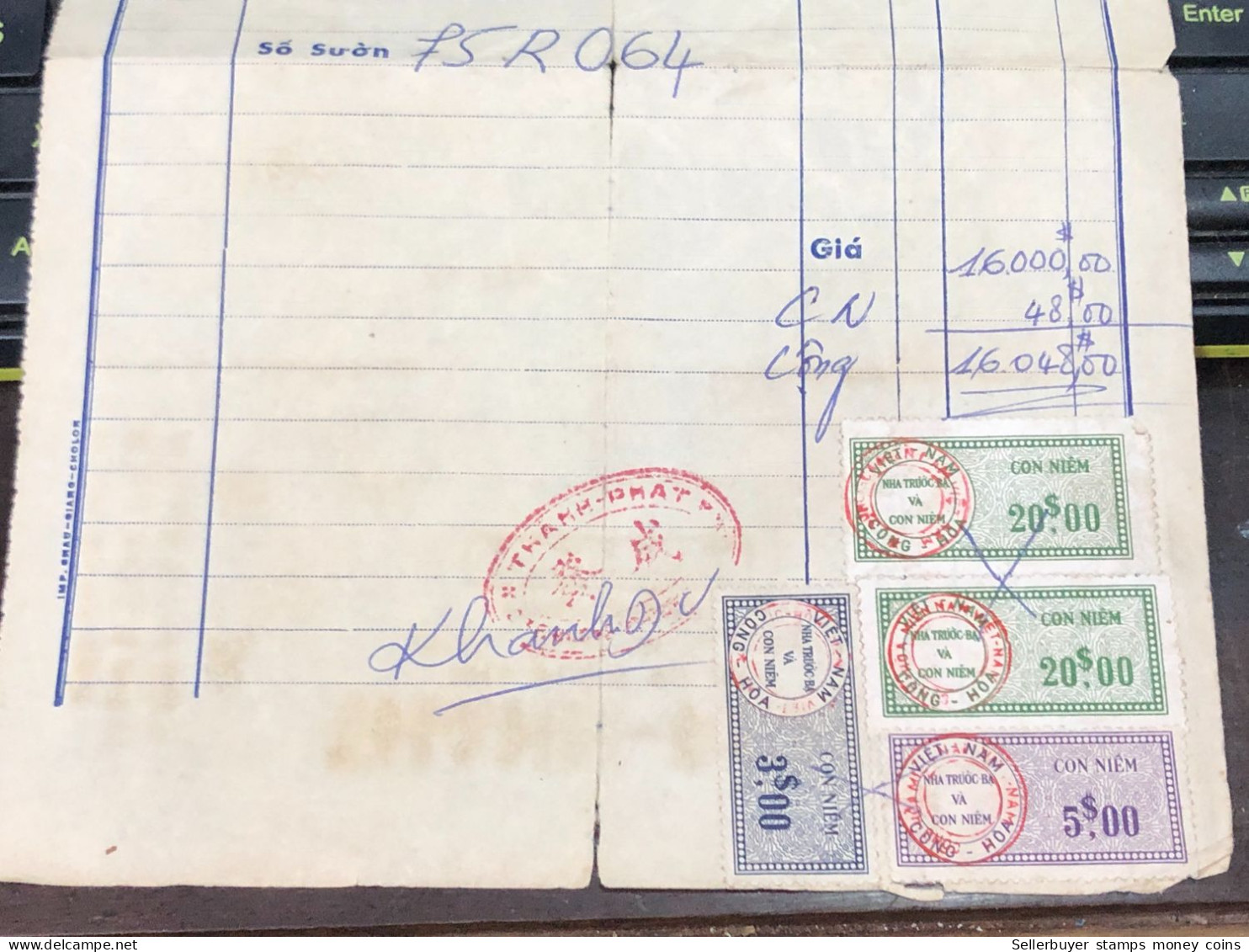 Viet Nam Suoth Old Bank Receipt(have Wedge  $ Year 1960) PAPER QUALITY:GOOD 1-PCS - Sammlungen