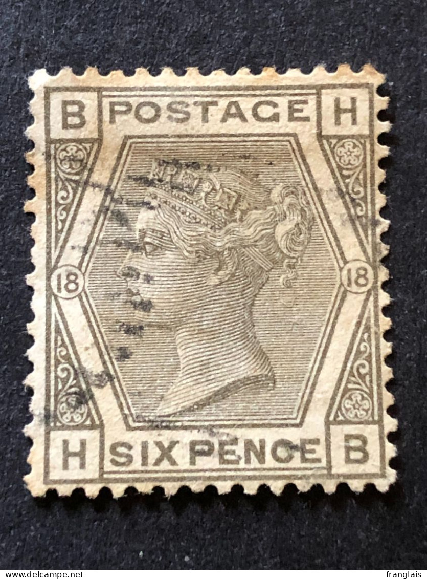 GREAT BRITAIN  SG 161  6d Grey, Plate 18   CV £80 - Oblitérés