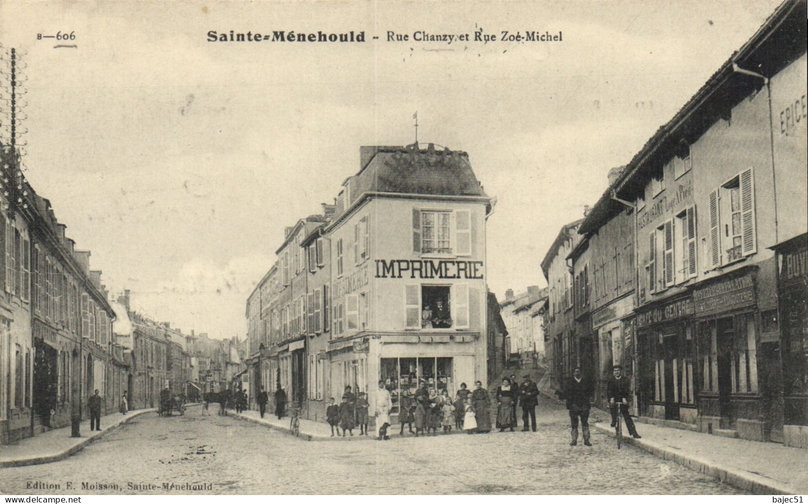 Sainte Ménehould - Rue Chanzy Et Rue Zoé Michel "imprimerie" "animés" - Sainte-Menehould