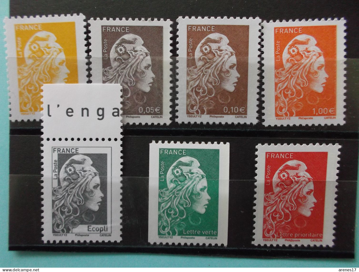 TIMBRE: No: 5648A ,49A,50A,51A,52A,54A , MARIANNE D'YZ ,0,01€,0,05€,0,10€,Ecopli,vert,orange,Philaposte  ,XX Neuf - Neufs