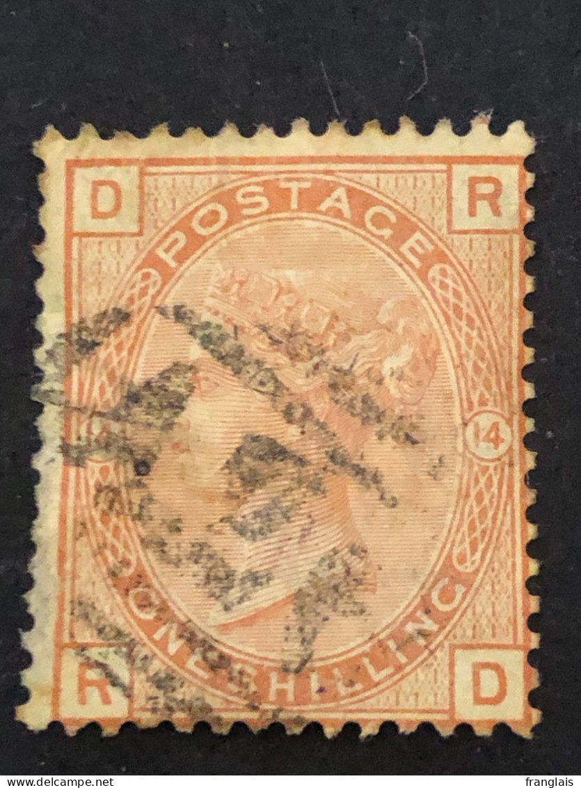 GREAT BRITAIN  SG 163  1s Orange Brown, Plate 14   CV £170 - Used Stamps