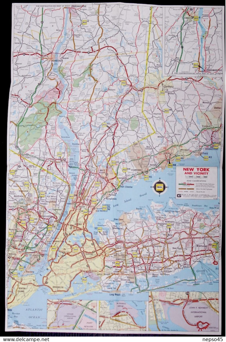 Map.Carte Géographique.Lower Manhattan.New Jersey.New York And Vicinity. - Landkarten