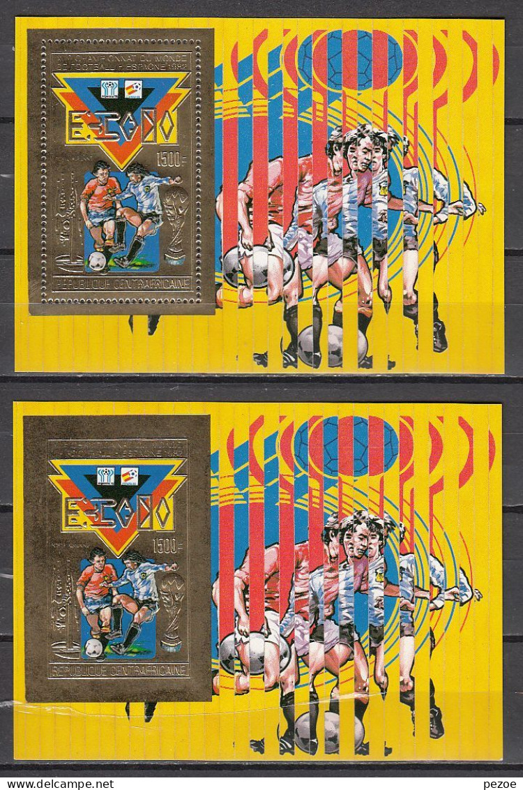 Football / Soccer / Fussball -WM 1982:  Central Afrika  Goldblock **, Perf.+imperf. - 1982 – Spain