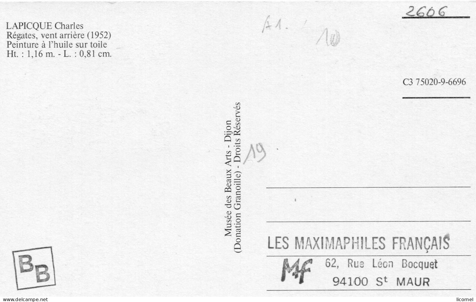 Carte  Maxi  1989 Premier Jour/LAPICQUE - 1980-1989