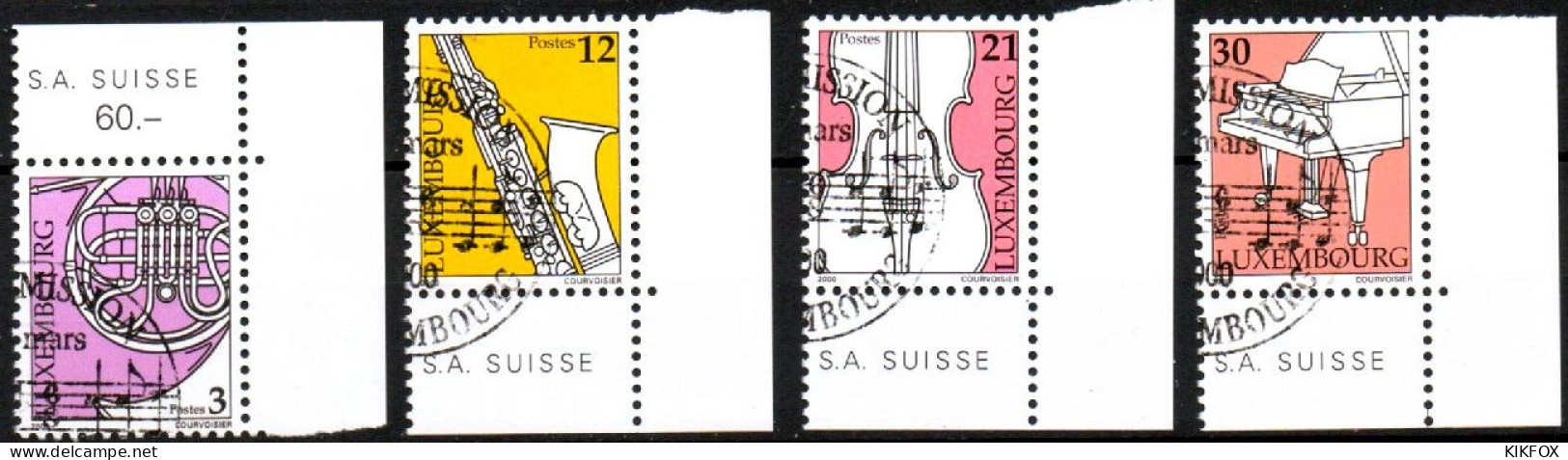 LUXEMBOURG, LUXEMBURG,  2000, YV 1449 - 1452,  MI 1499 - 1502 ,MUSIKINSTRUMENTE,   GESTEMPELT, OBLITERE - Oblitérés