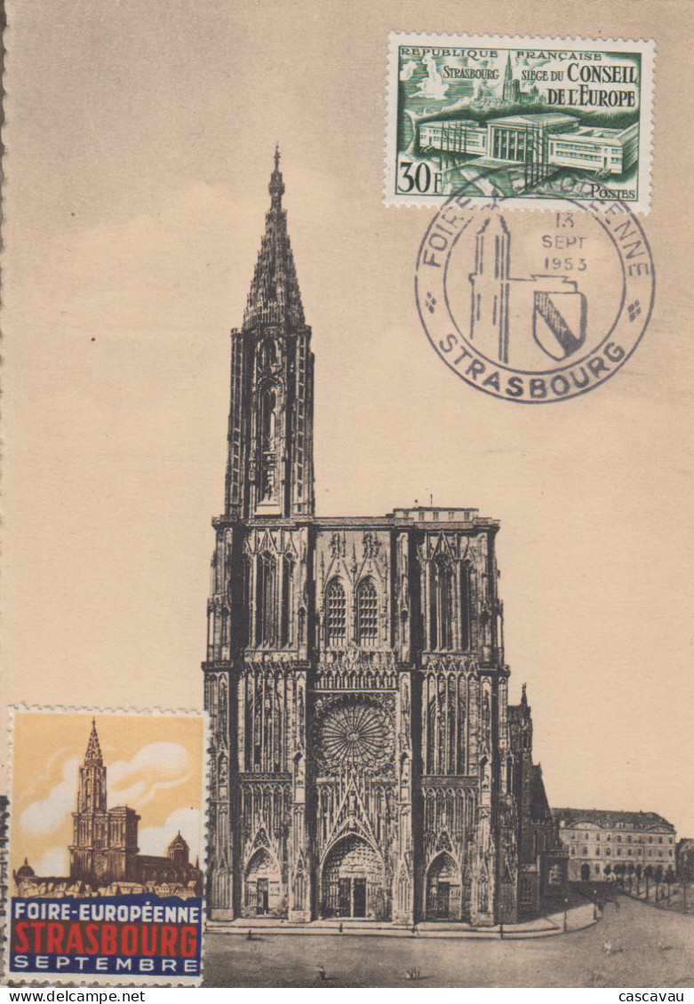 Carte   Maximum   FRANCE   Foire   De   STRASBOURG   1953 - Gedenkstempels