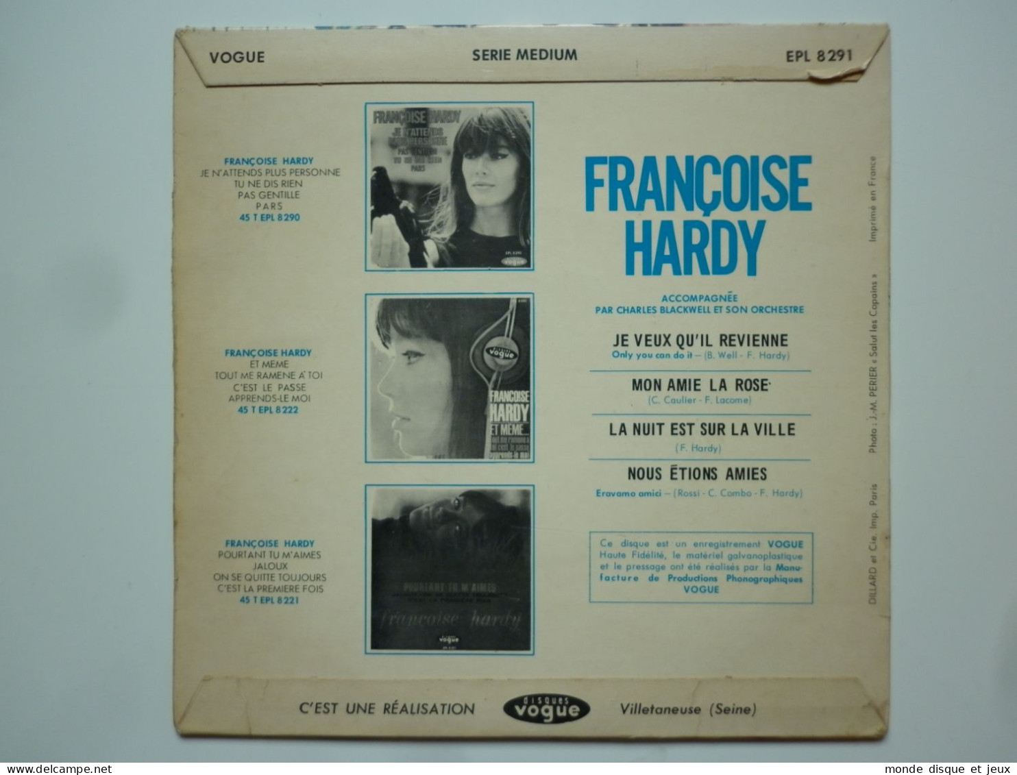 Françoise Hardy 45Tours EP Vinyle Je Veux Qu'il Revienne / Mon Amie La Rose - 45 T - Maxi-Single