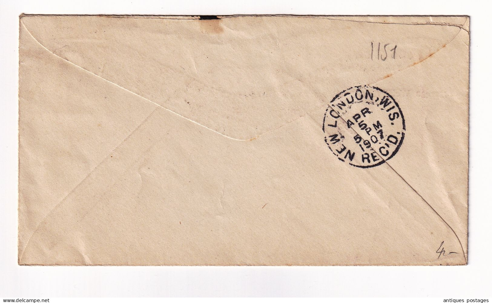 Postal Stationery Crandon Wisconsin USA The Page Landeck Lumber Co. 1907 Two Cents George Washington New London - 1901-20