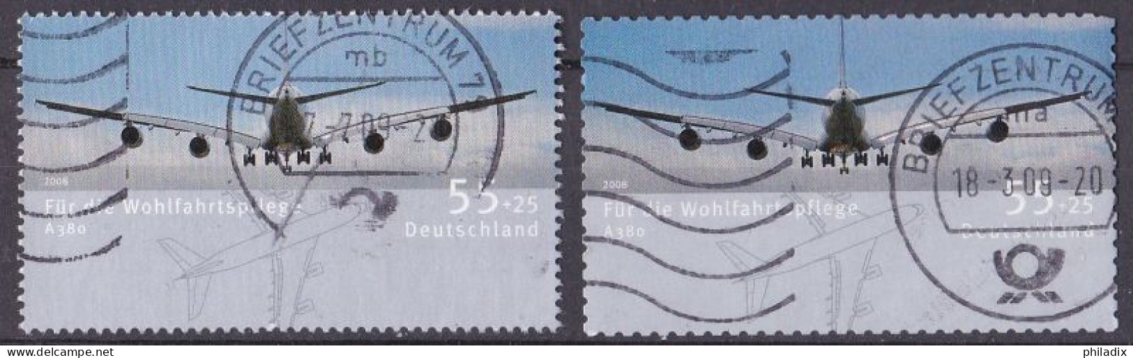 BRD 2008 Mi. Nr. 2671+2676 O/used Vollstempel (BRD1-8) - Oblitérés