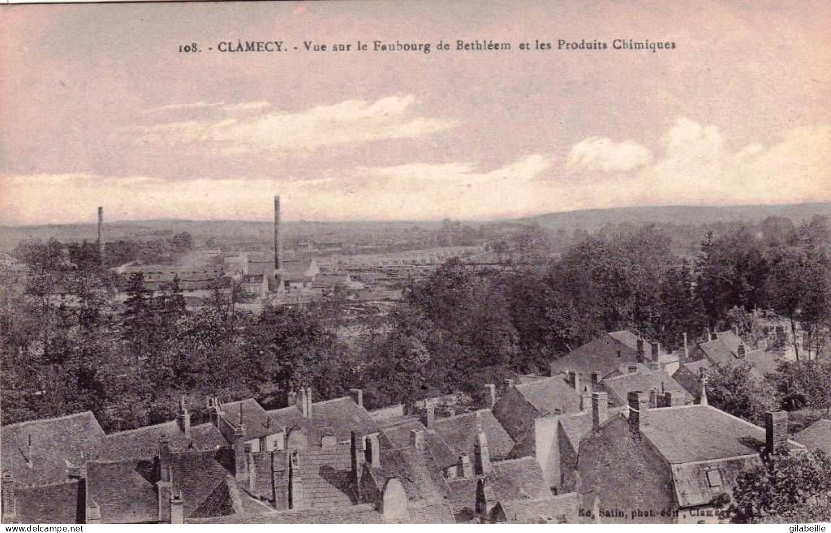 58 - Nievre -  CLAMECY -  Vue Sur Le Faubourg De Bethléem Et Les Produits Chimiques - Clamecy