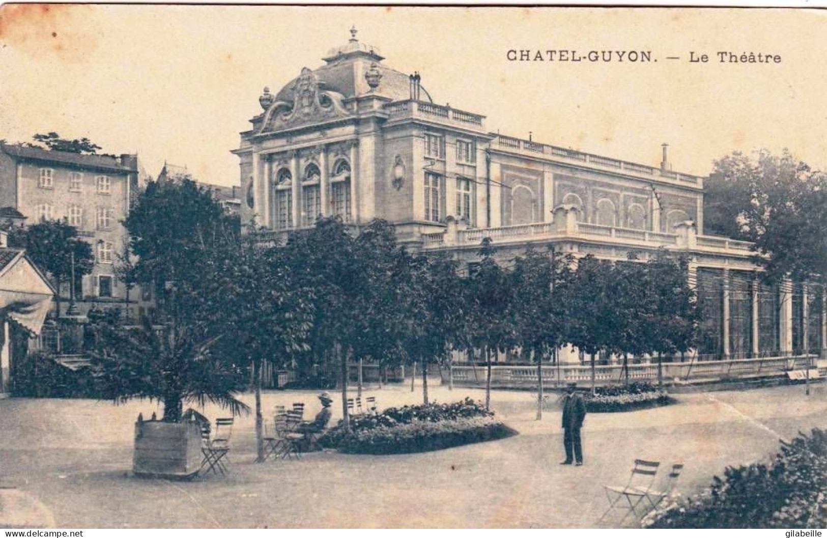 63 - Puy De Dome - CHATEL- GUYON ( CHATELGUYON )  Le Theatre - Au Dos Publicité Pneumatiques - Châtel-Guyon