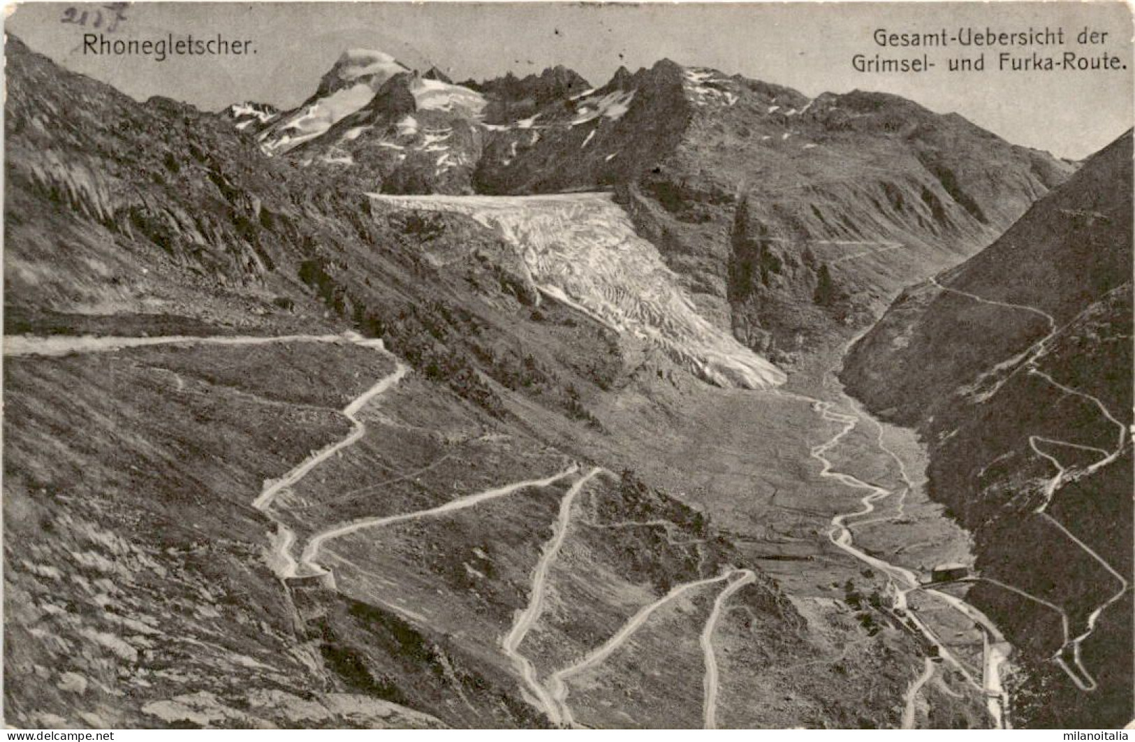 Rhonegletscher - Gesamt-Übersicht Der Grimsel- Und Furka-Route * 29. 11. 1909 - Obergoms