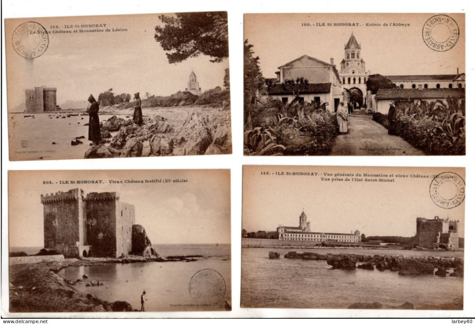 06 - Ile St Honorat  - Chateau - Monastere - Ect - 5 Cartes Postales Ancienne - Andere & Zonder Classificatie