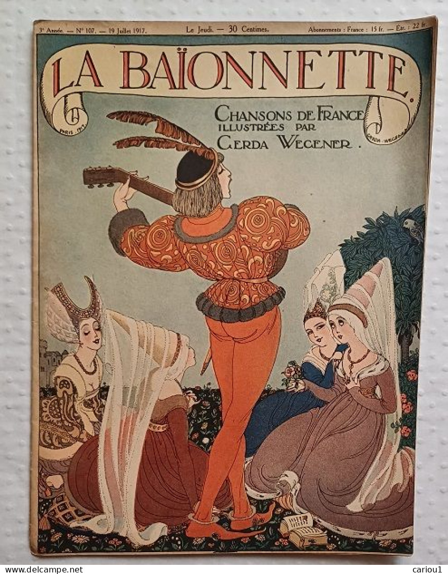 C1 LA BAIONNETTE 1917 Chansons De France ENTIEREMENT ILLUSTRE Par Gerda WEGENER PORT INCLUS France - 1901-1940