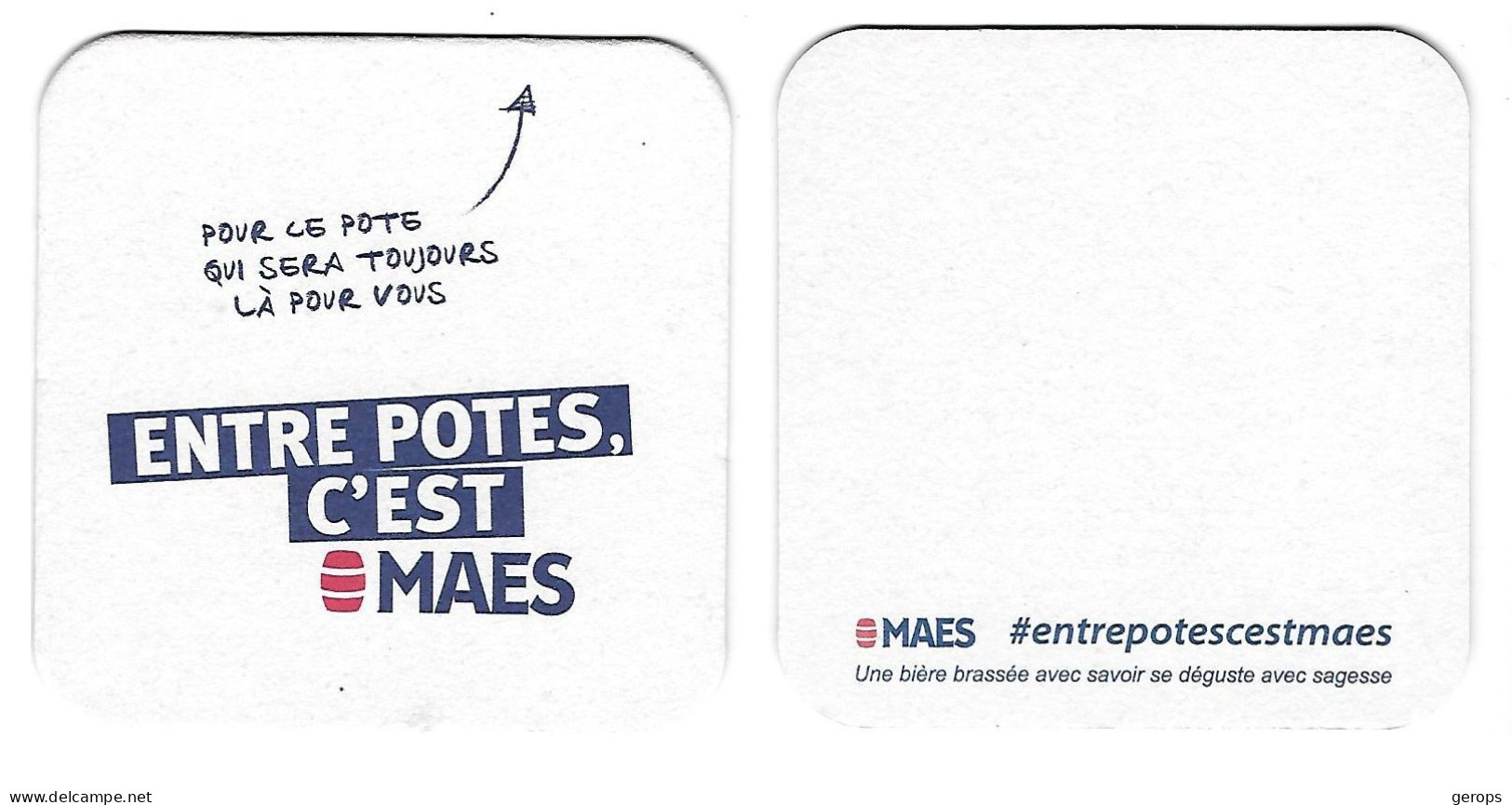 233a Brij. Maes Waarloos Entre Potes, C'est Maes Franse Tekst Rv - Beer Mats