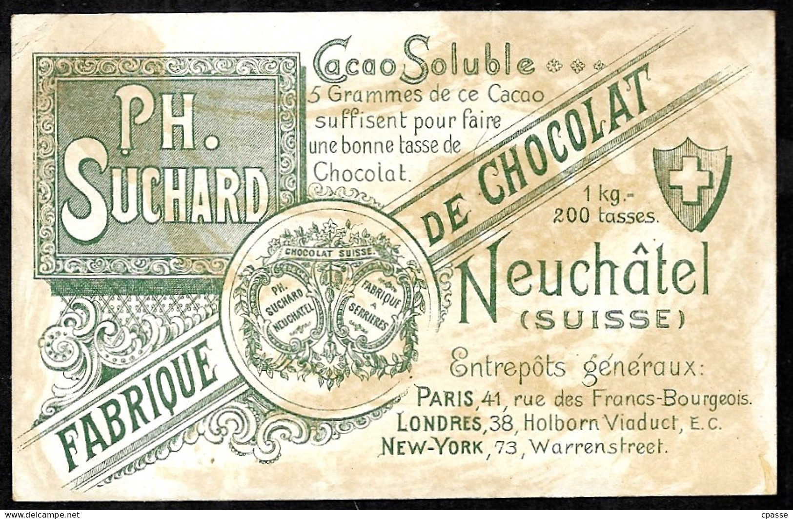 CHROMO XIXe CHOCOLAT SUCHARD De NEUCHÂTEL Suisse - Enfants Teckel - Suchard
