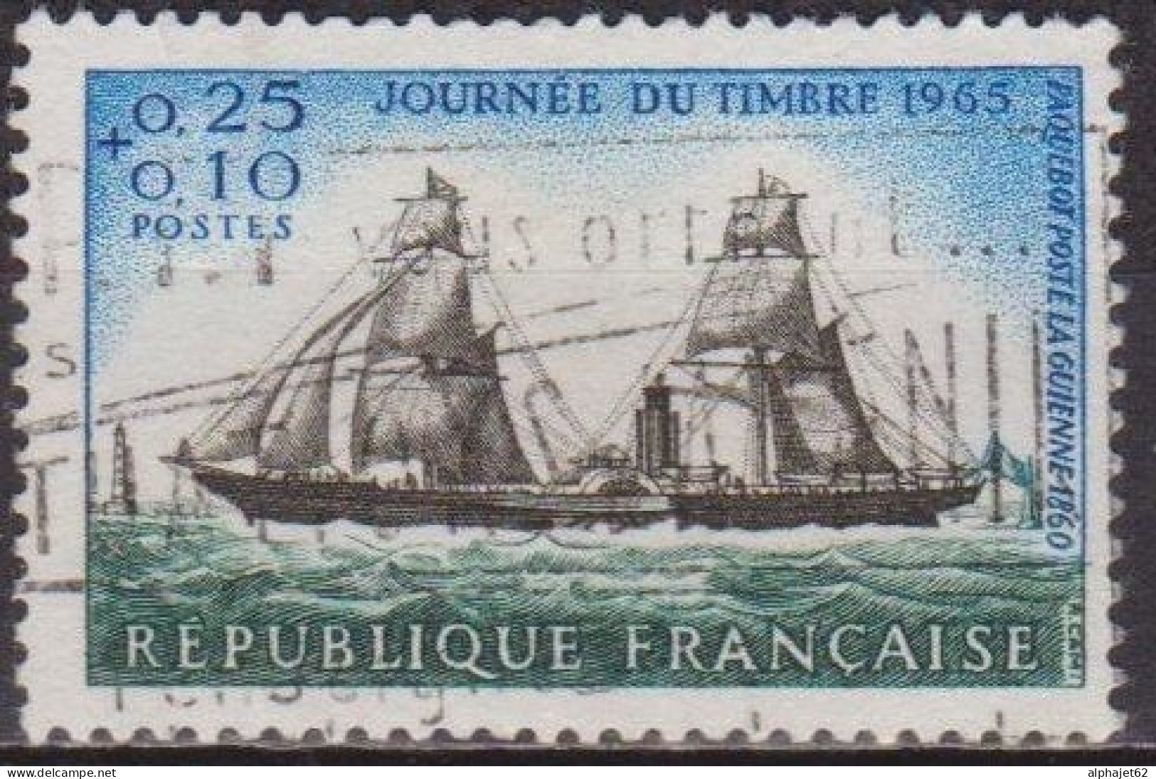 Journée Du Timbre - Paquebot Poste La Guienne - FRANCE - Marine - N° 1446 - 1965 - Gebraucht