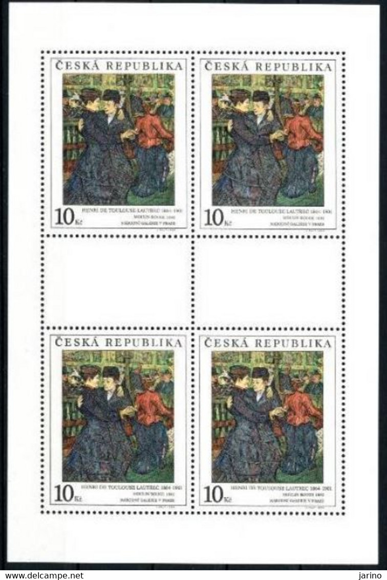 Czech Republic 1994, Henri De Toulouse-Lautrec Sheet, Moulin Rouge, Mint Ungebraucht, Nepouzitá - Neufs