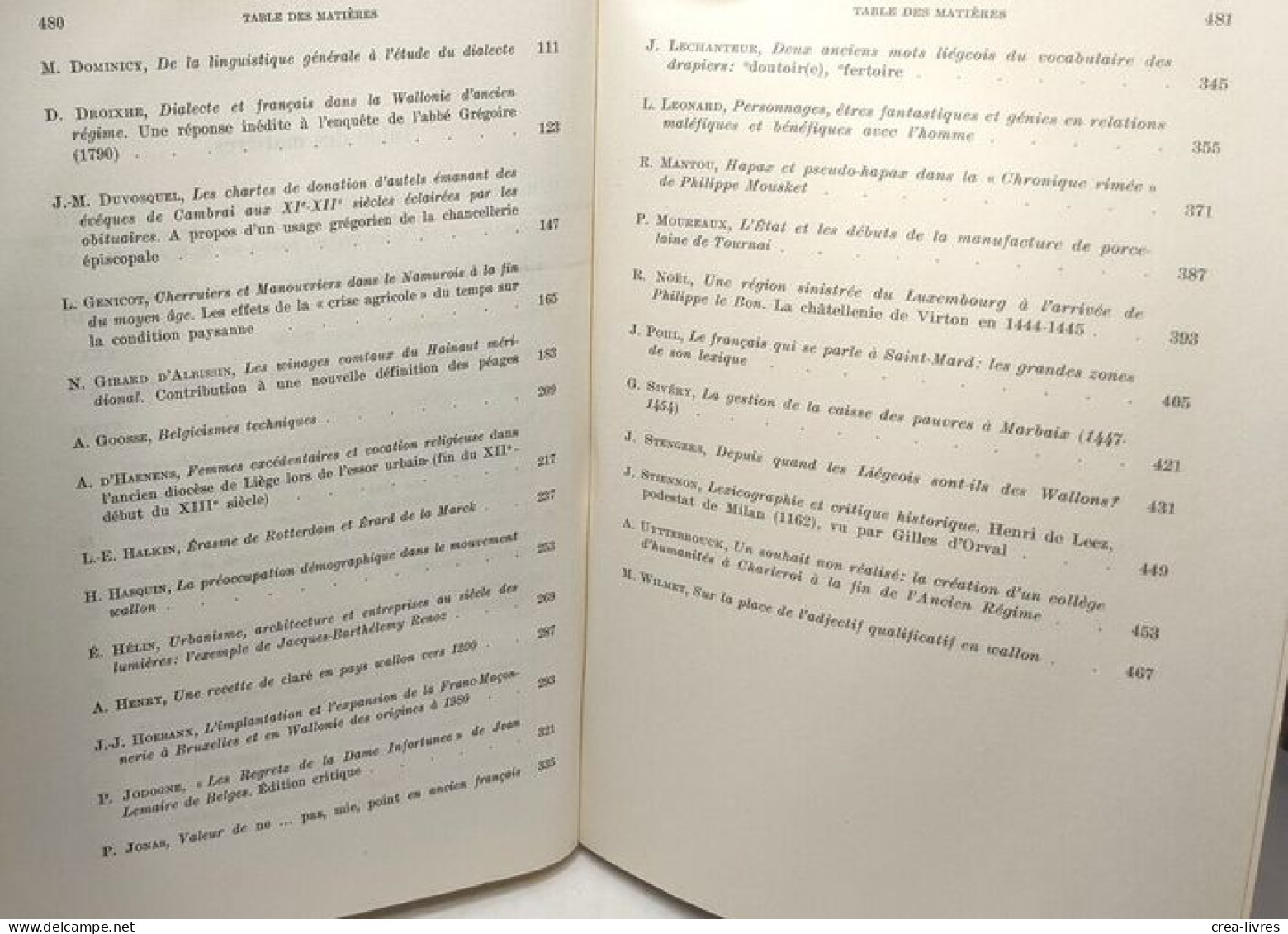 Hommages à La Wallonie - Mélanges Offerts à Maurice A. Arnould Et PIerre Ruelle / Faculté De Philosophie Et Lettres - Psychologie/Philosophie