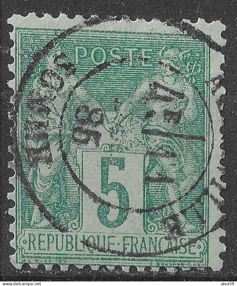 Lot N°99 N°75,Oblitéré Cachet à Date SOMME ABBEVILLE - 1876-1898 Sage (Type II)