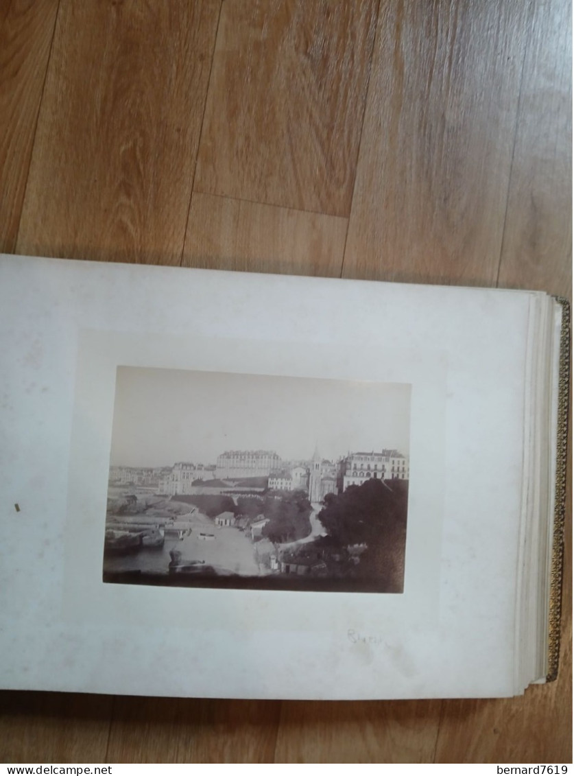 photo-  64  album de photos biarritz et environs - annee 1891 - 36 vues - L.R = G.  hotels,plage,train,attelages,rues,