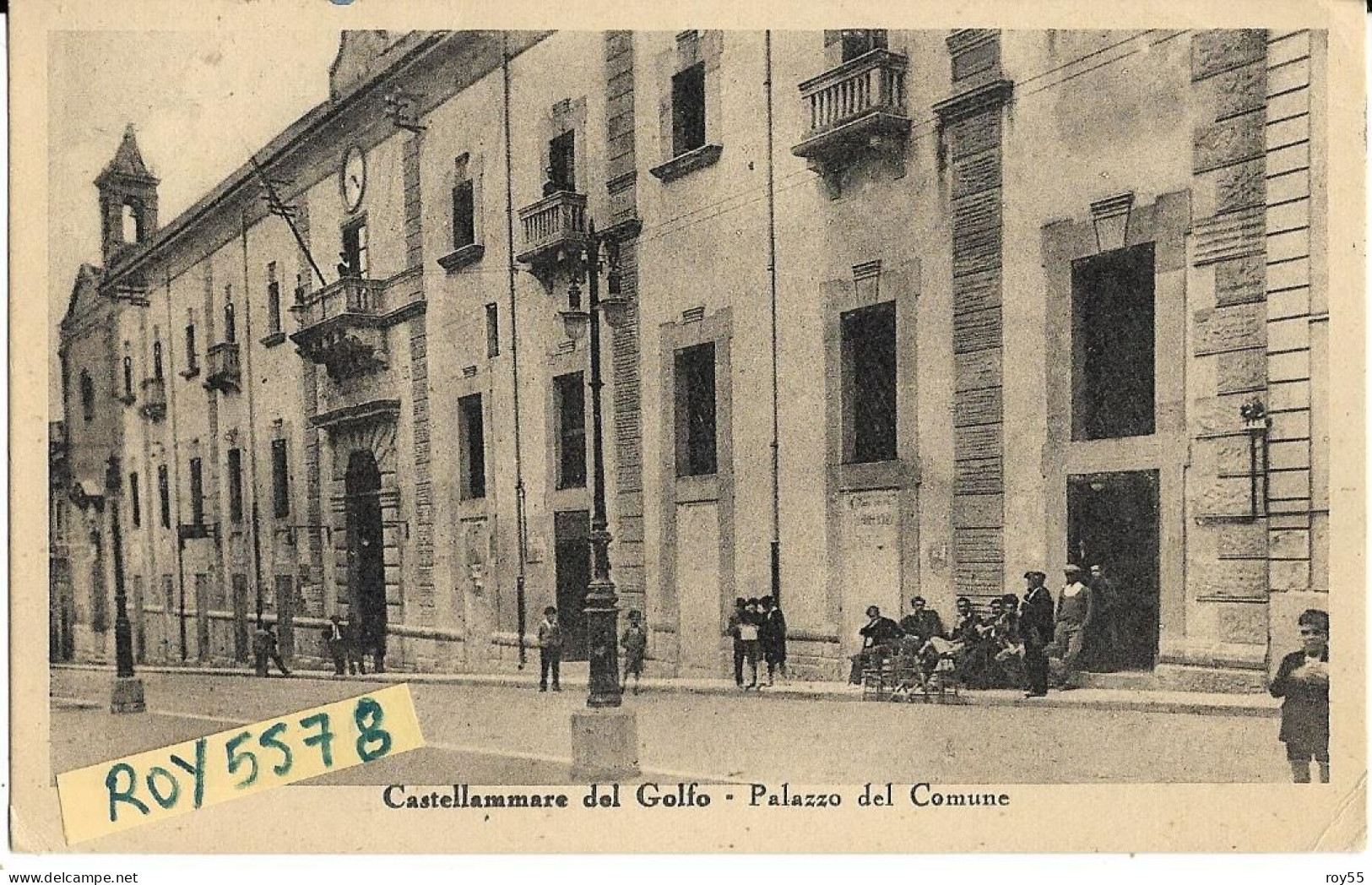 Sicilia-trapani-castellammare Del Golfo Palazzo Del Comune Animata Veduta Anni 40 (f.picc./v.retro) - Other & Unclassified
