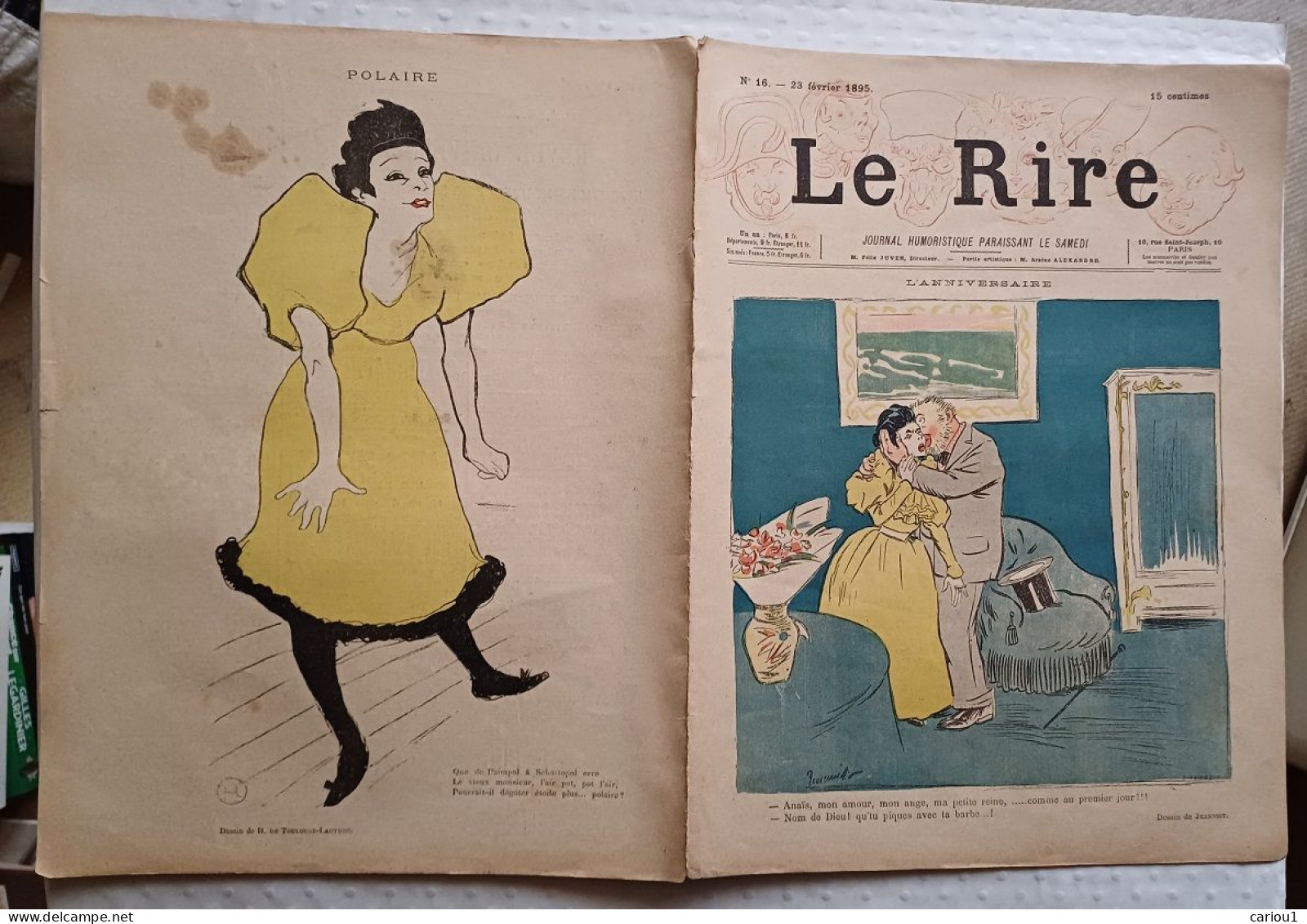 C1  LE RIRE Fevrier 1895 Dessin COULEURS De TOULOUSE LAUTREC Polaire PORT INCLUS France - 1801-1900