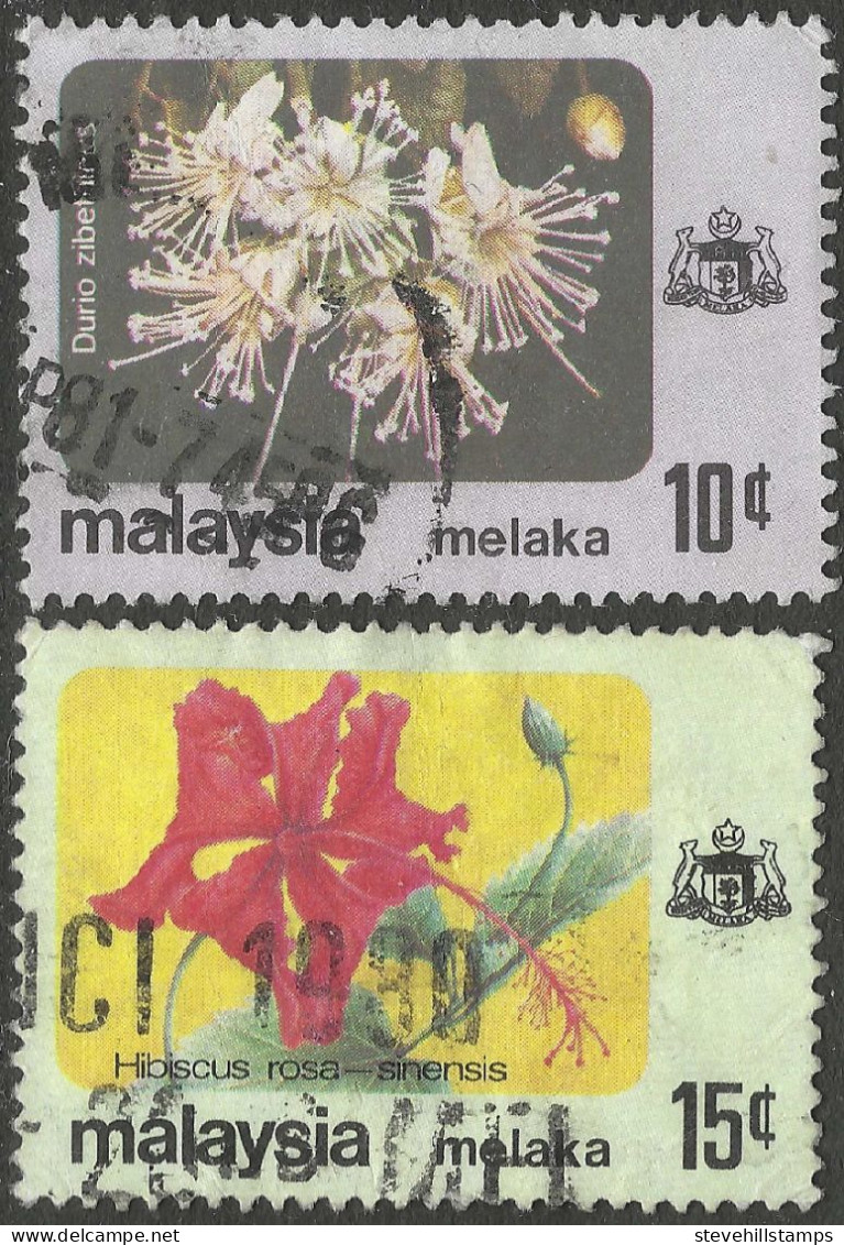 Malacca (Malaysia). 1979 Flowers. 10c, 15c Used. SG 85, 86. M5110 - Malaysia (1964-...)