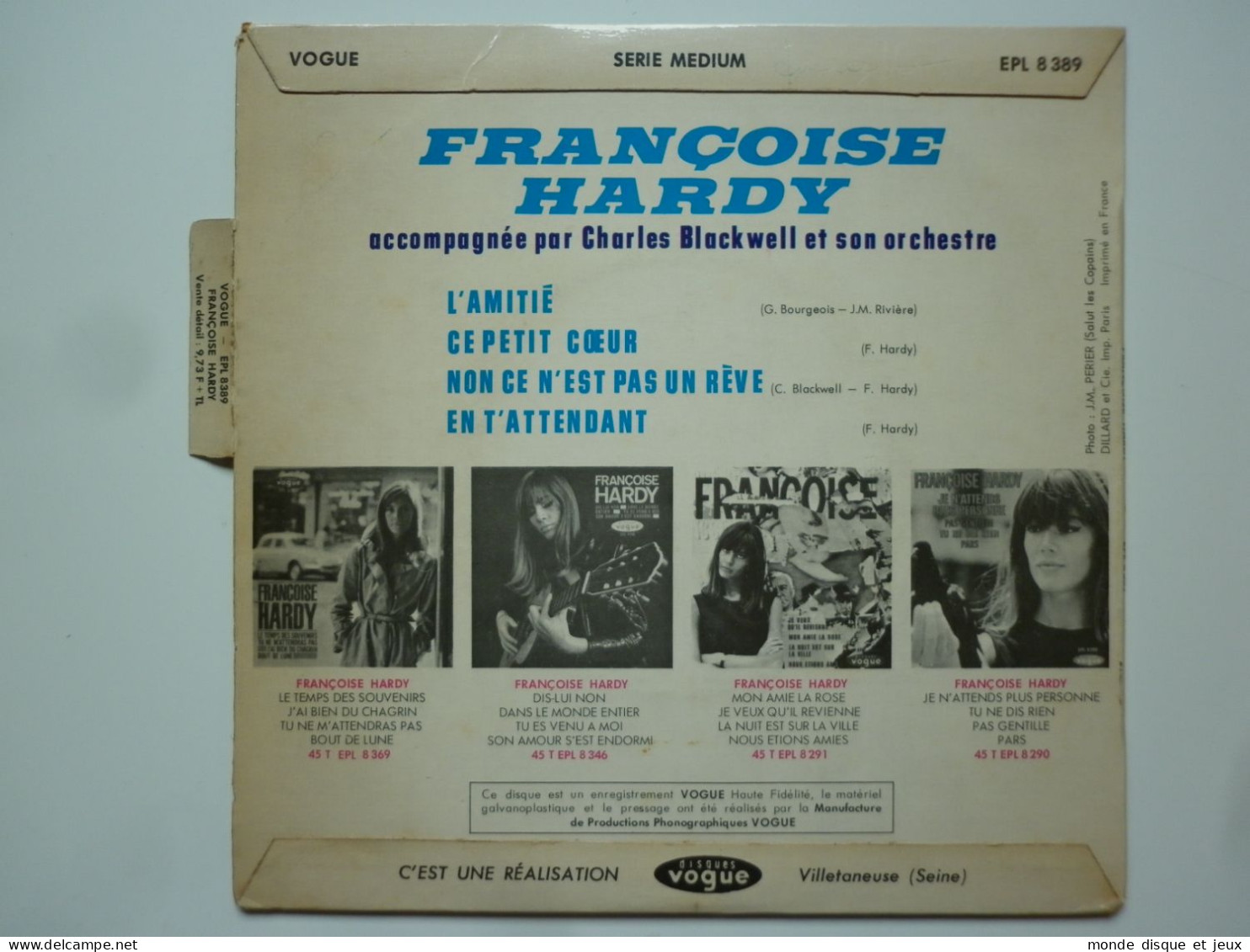 Françoise Hardy 45Tours EP Vinyle L'Amitié / Ce Petit Cœur - 45 Rpm - Maxi-Singles