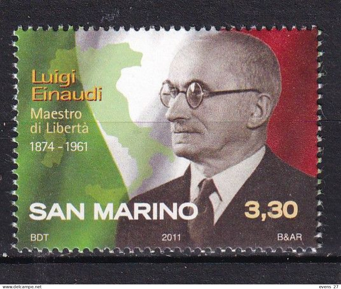 SAN MARINO-2011-LUIGI EINAUDI,-.MNH. - Unused Stamps