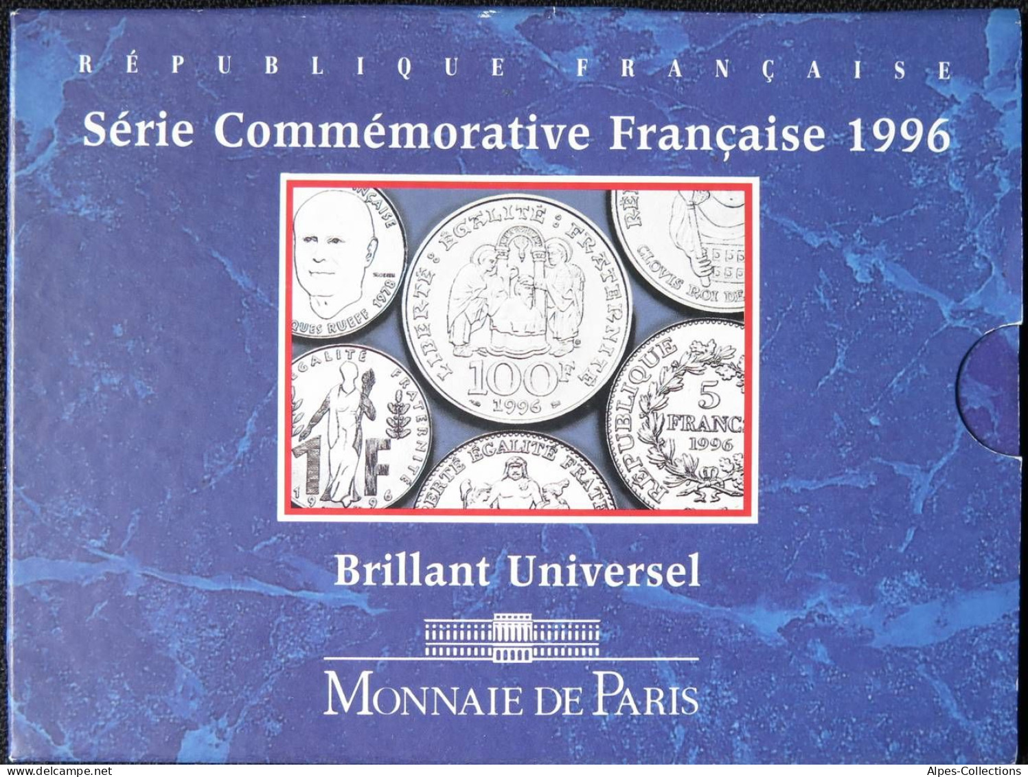 F5200.15 - COFFRET BU - 1996 - 1 Franc, 5 Francs Et 100 Francs - BU, BE & Estuches