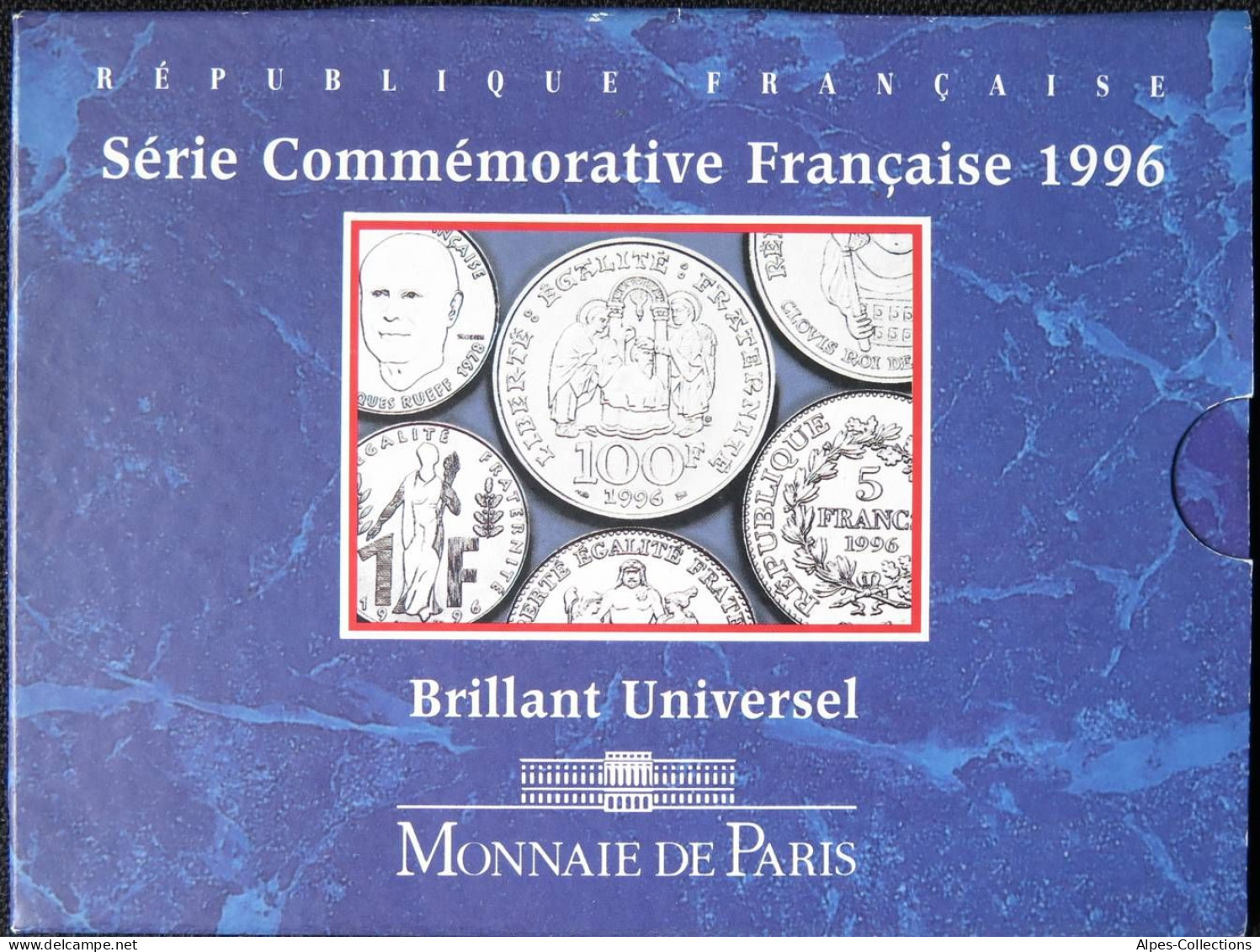 F5200.15 - COFFRET BU - 1996 - 1 Franc, 5 Francs Et 100 Francs - BU, BE & Coffrets