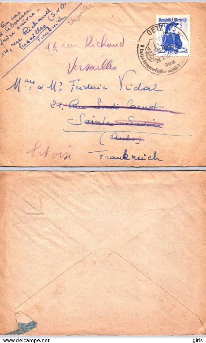 Autriche - ÖSTERREICH - Lettre - Obl Oest 1950 - Pour Versailles - Autres & Non Classés