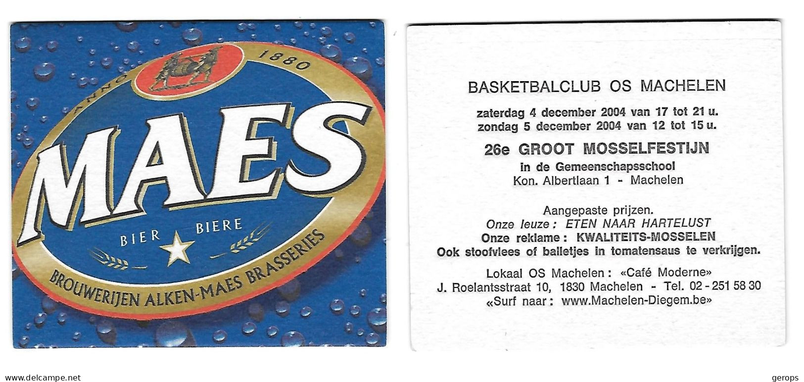 263a Brij. Maes Waarloos Rv 26e Mosselfest. Basketbalclub OS Machelen 2004 - Sous-bocks